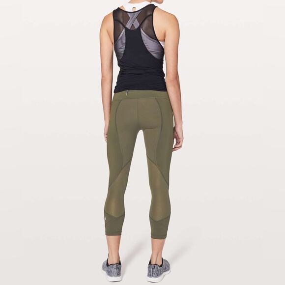 Lululemon Pace Rival Crop *22"Dark Olive Size 4 - Picture 4 of 10